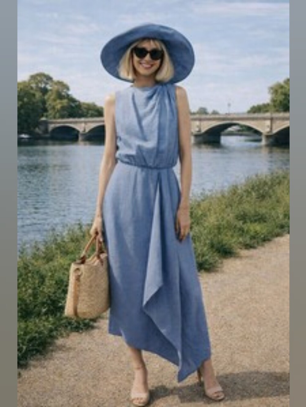 Zara SLEEVELESS LINEN MIDI DRESS